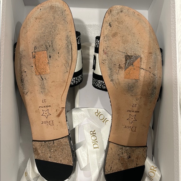 Dior Black and White Women's Slides - Picture 4 of 4